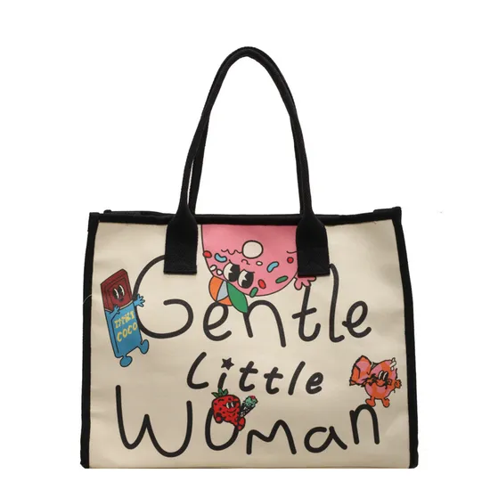 Mode Benutzerdefinierte Große Kapazität Koreanischen Stil Mama Gentlewoman Leinwand Handtaschen Einkaufstasche