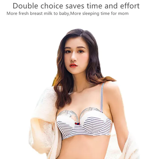 Wearable Strong Suction Powder Breast Pumps Double Electric Breastfeeding Milk Collector Breast Milk Suction Pump 